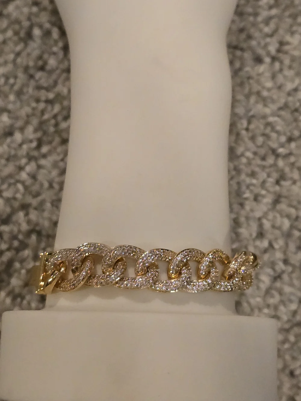 22kgp Dubai Gold-Tone Pavé Cuban Link Bracelet - Women Jewelry